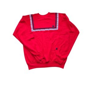 Vintage Red  Raglan Sweatshirt RN 14179 100% Creslan Acrylic Fiber 60s  L (1005)